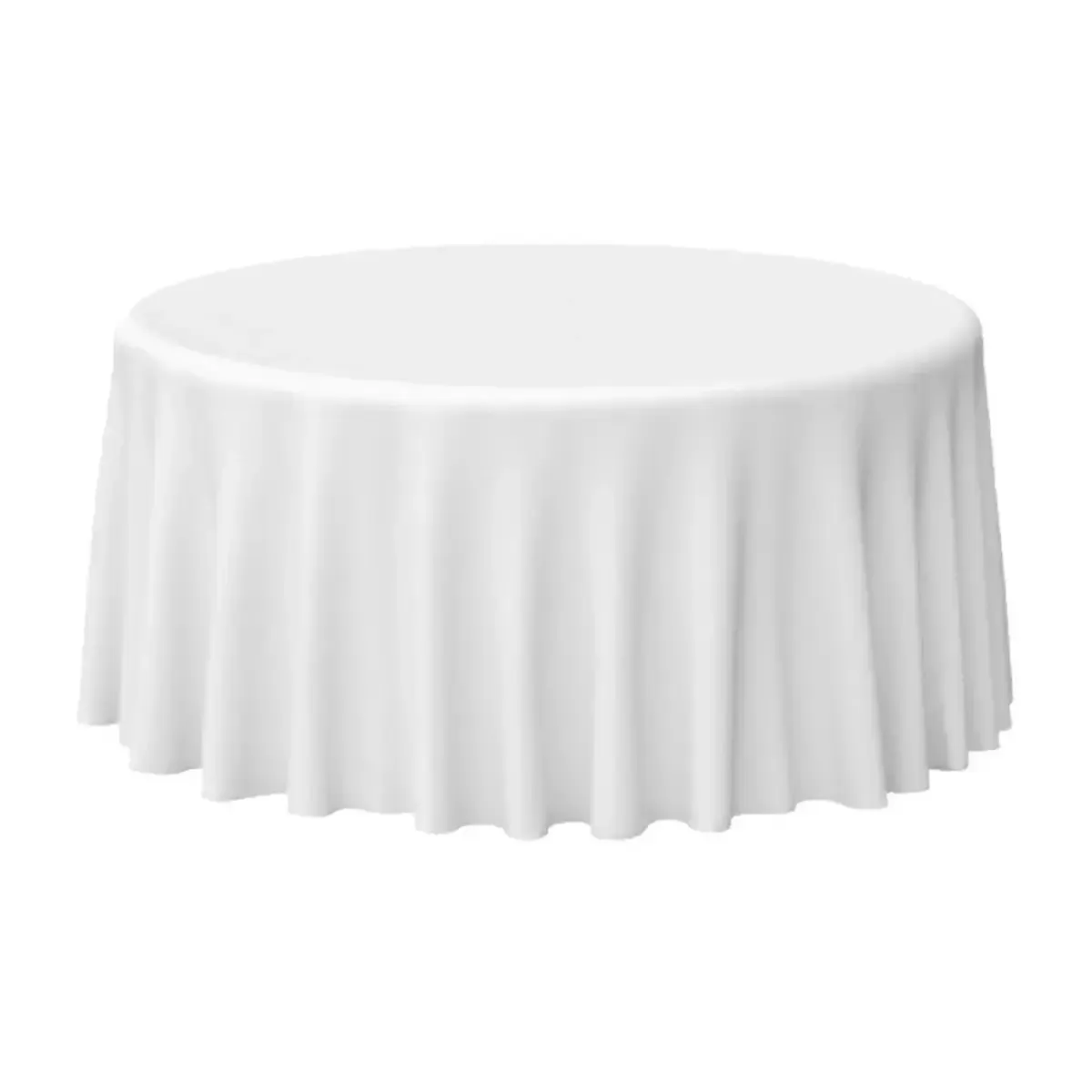 white polyester tablecloth for 5' round tables